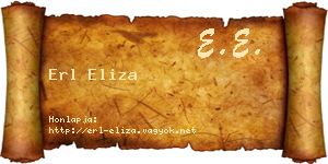 Erl Eliza névjegykártya